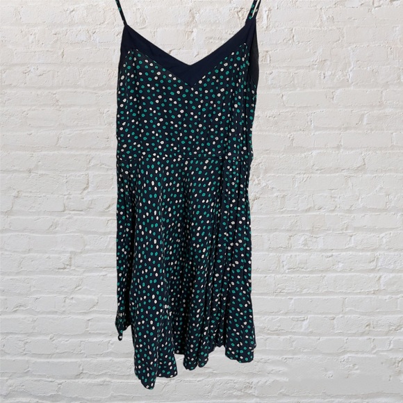 Aeropostale Polka Dot Dress with Belt (navy and teal) - Picture 2 of 8